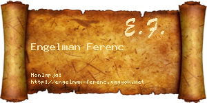 Engelman Ferenc névjegykártya