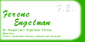 ferenc engelman business card